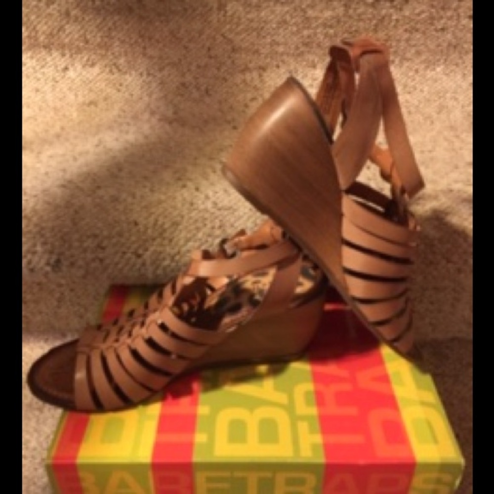 BareTrap Tan Wedge Sandals